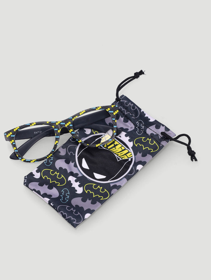 Pre-Boys Batman Blue Light Glasses And Pouch - Black