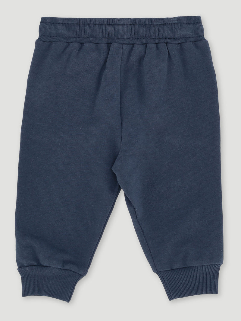 Keedo Baby Girls Navy Heart Logo Embroidered Fleece Jogger