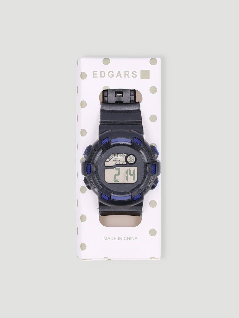 Pre-Boysblue Outline Digital Shock Watch - Black