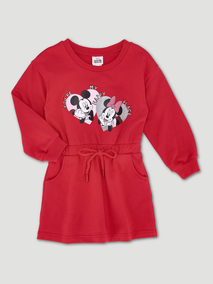 Pre-Girls Valentines Minnie Dress - Red