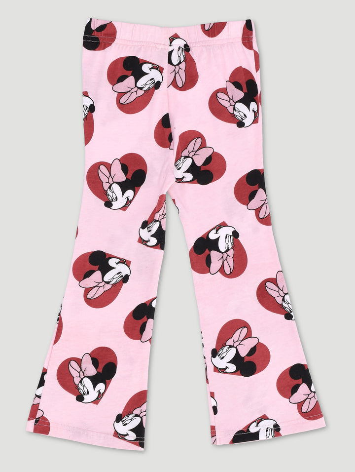 Pre-Girls Minnie Valentines Heart Print Flare Leg Pants - Pink