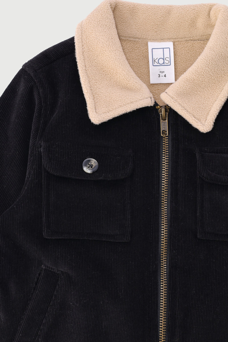Pre-Boys Corduroy Bonded Jacket - Black