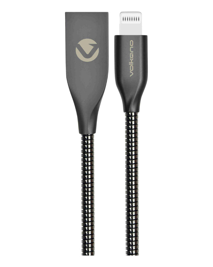 Iron Series Round Metallic Spring MFI Lightning Cable