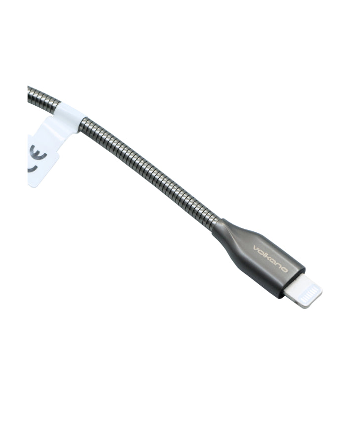 Iron Series Round Metallic Spring MFI Lightning Cable