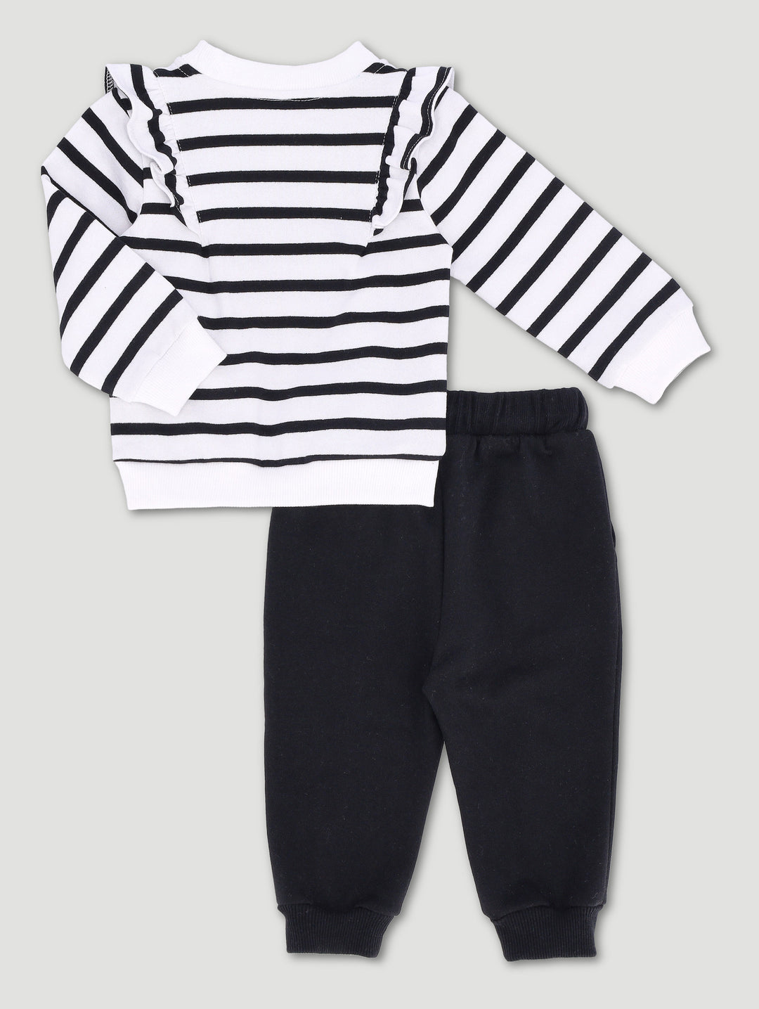 Baby Girls Heart Glitter Fleece Set - Black