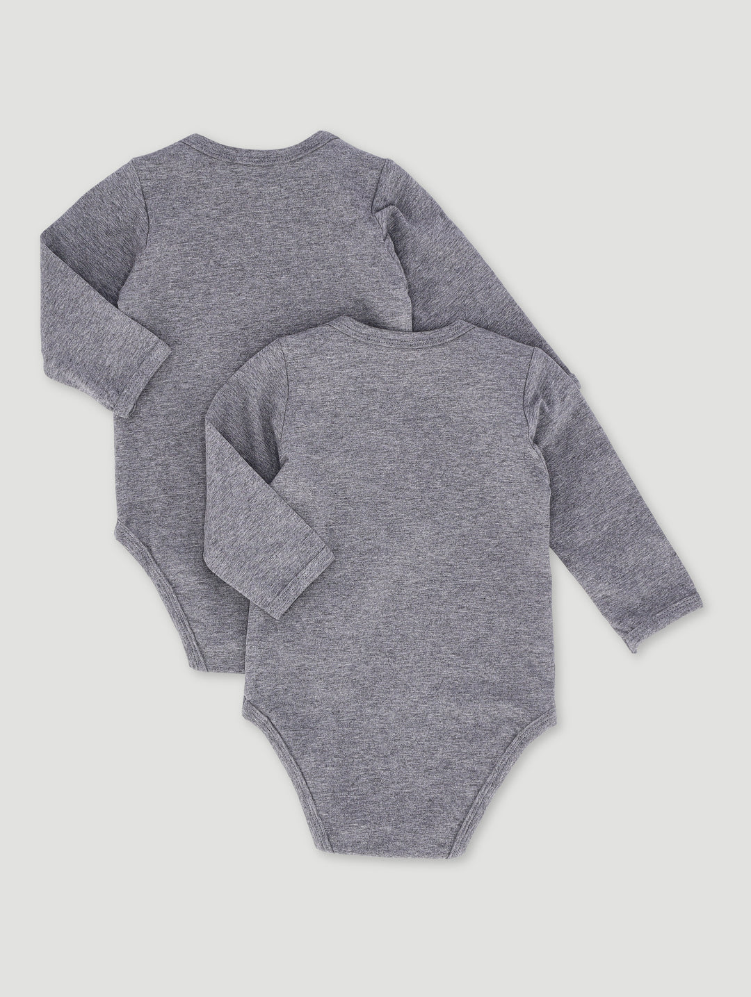 Baby Boys 2 Pack Long Sleeve Bodyvest - Charcoal Melange