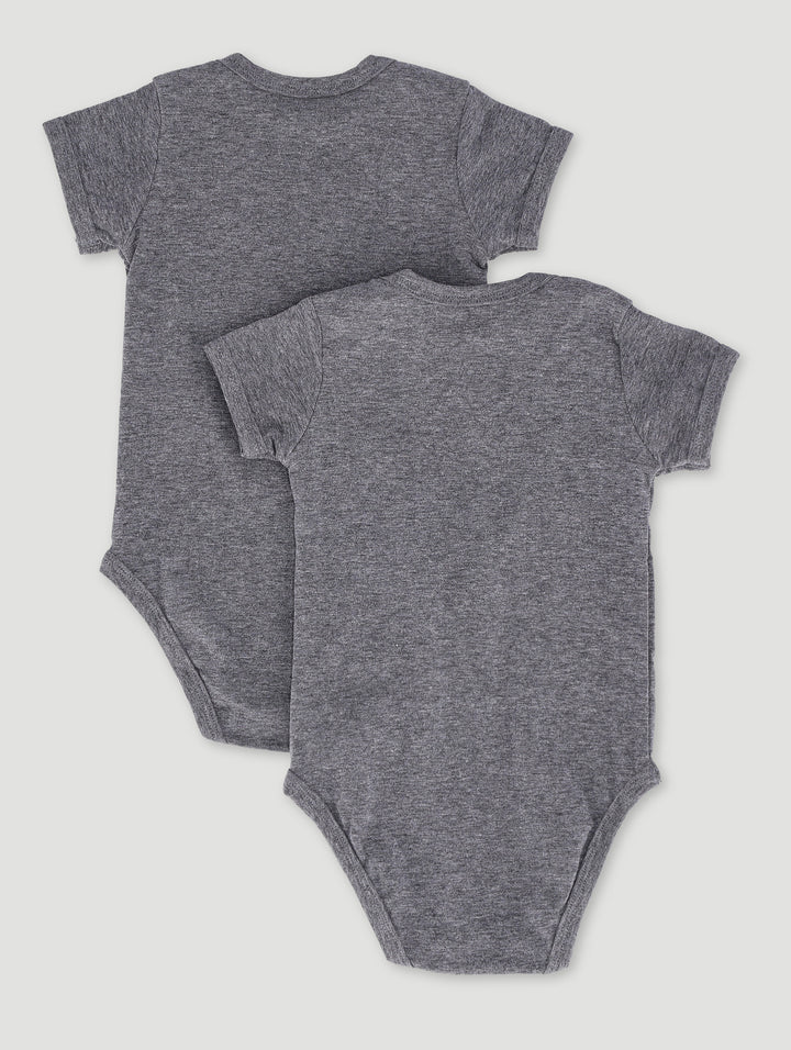 Baby Boys 2 Pack Short Sleeve Bodyvest - Grey Melange