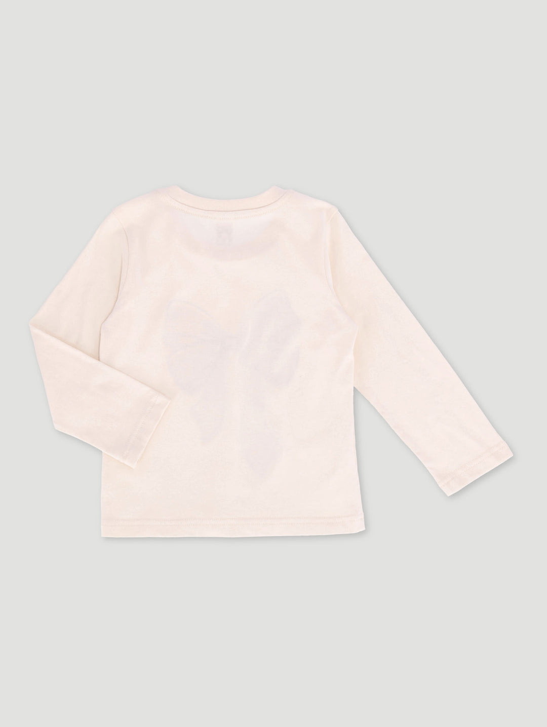 Pre-Girls Frill Bow Cream Long Sleeve Top - Cream