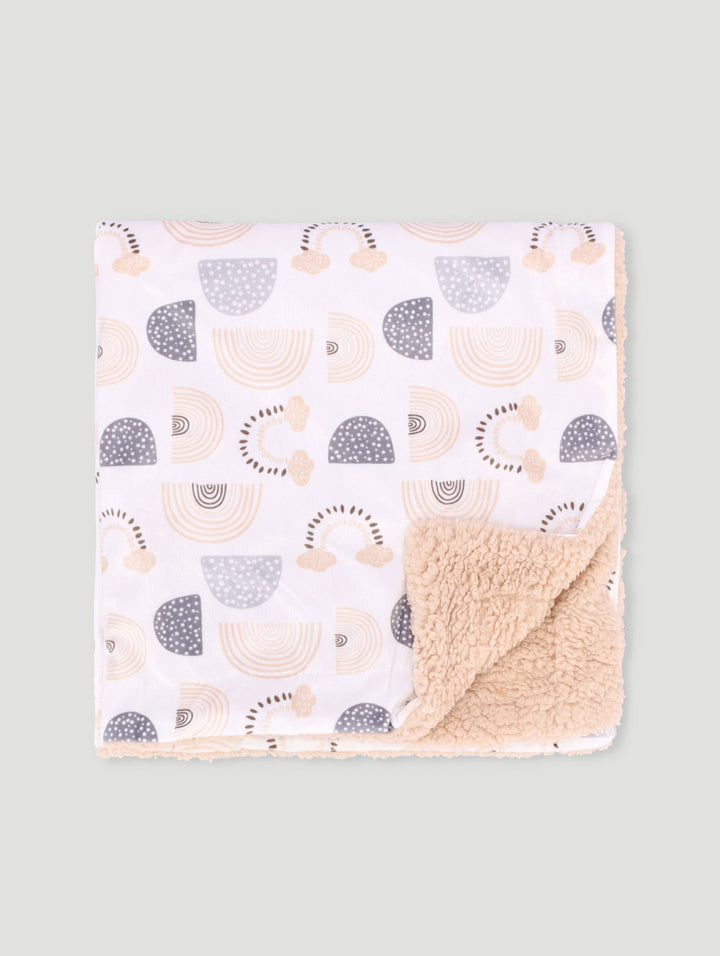 Baby Rainbow Sherpa Blanket - Natural