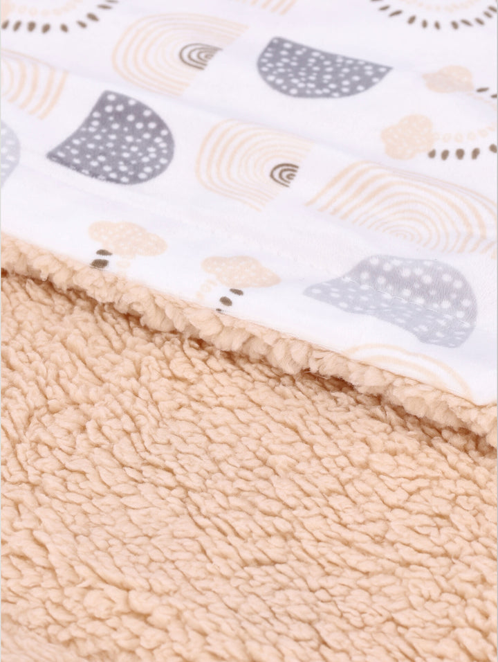 Baby Rainbow Sherpa Blanket - Natural