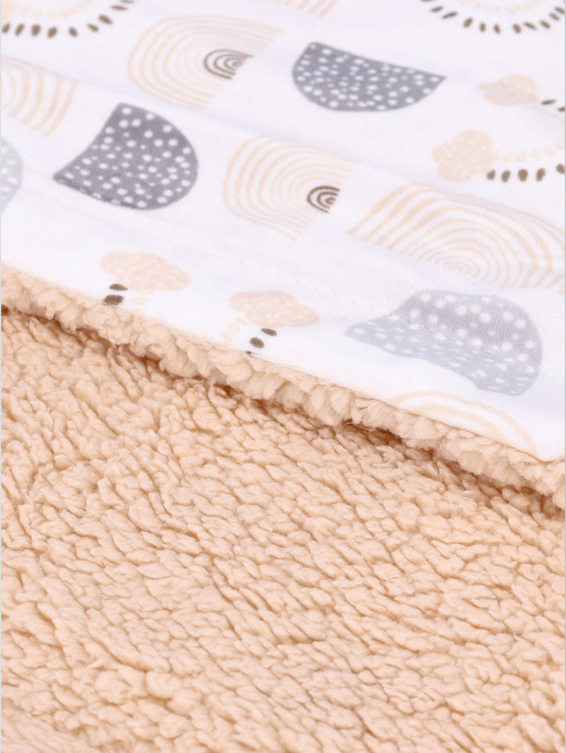 Baby Rainbow Sherpa Blanket - Natural