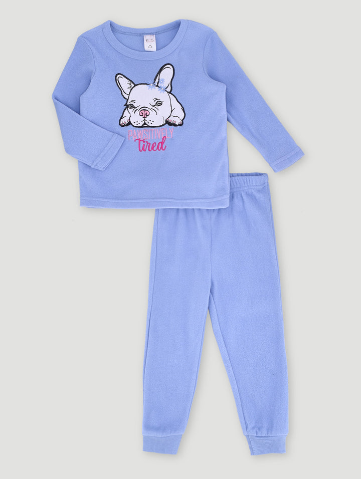 Pre-Girls Frenchie Applique Set - Blue