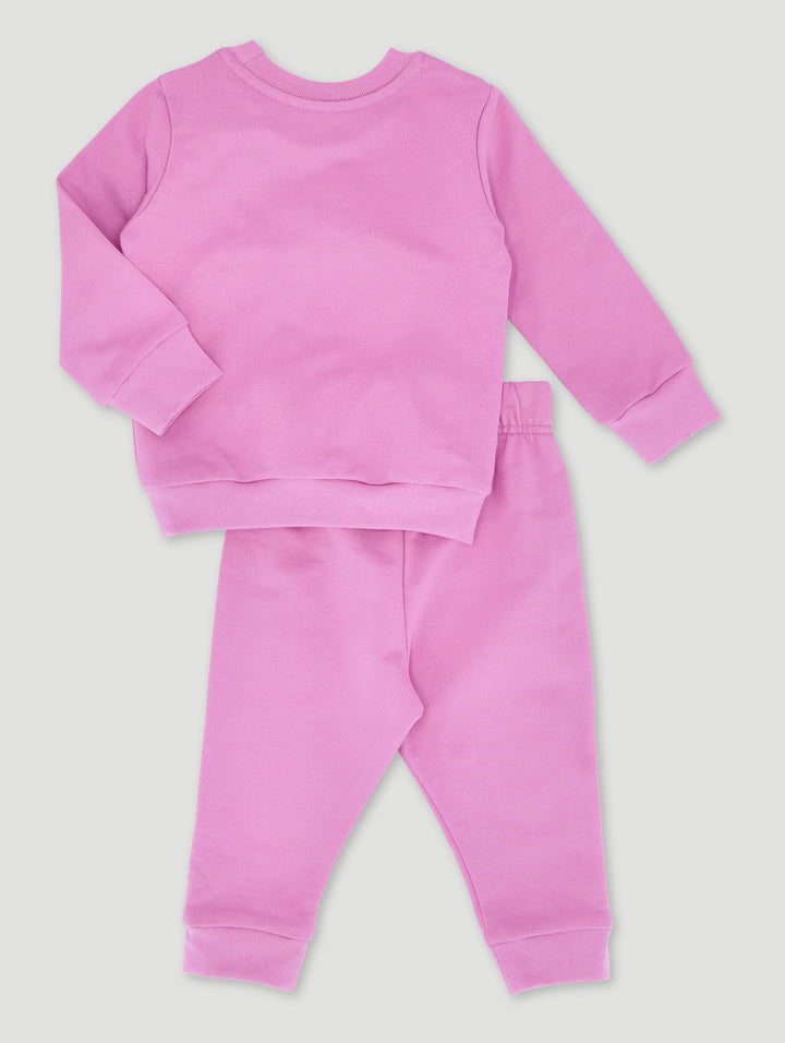 Baby Girls 3D Bow Fleece Set - Dusty Pink