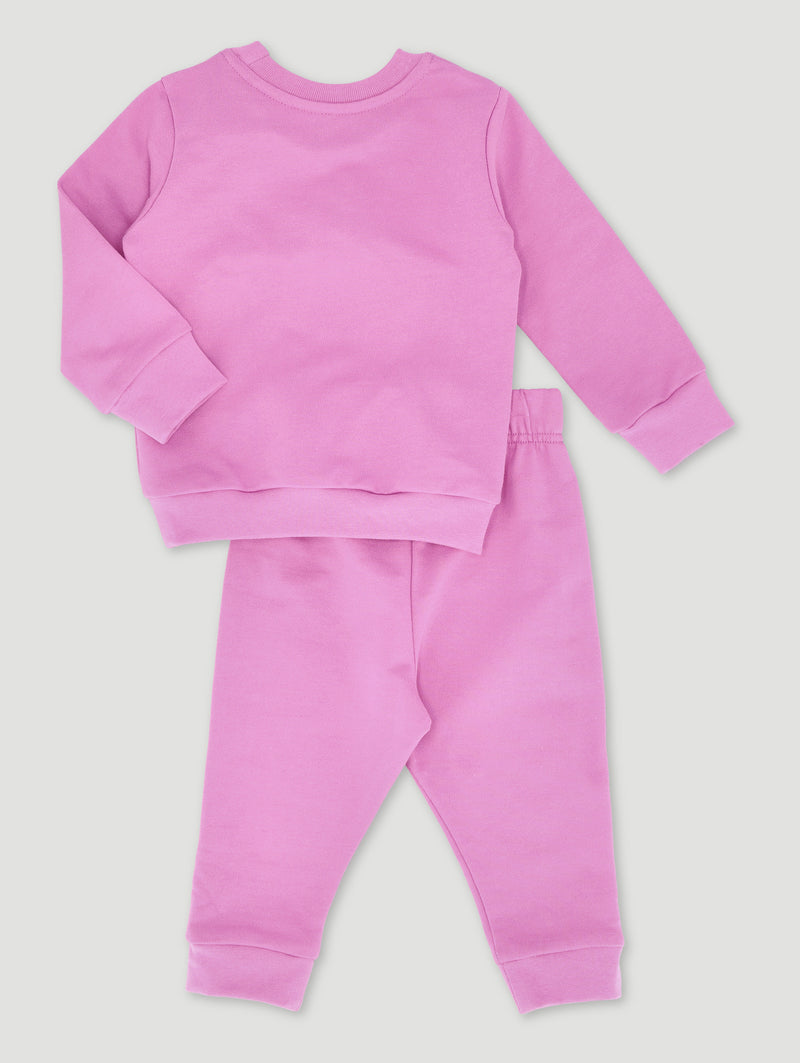 Baby Girls 3D Bow Fleece Set - Dusty Pink