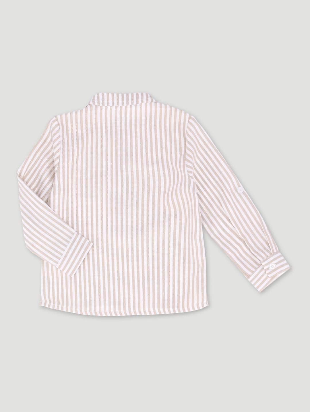 Pre-Boys Formal Mandarin Shirt - Stone/White