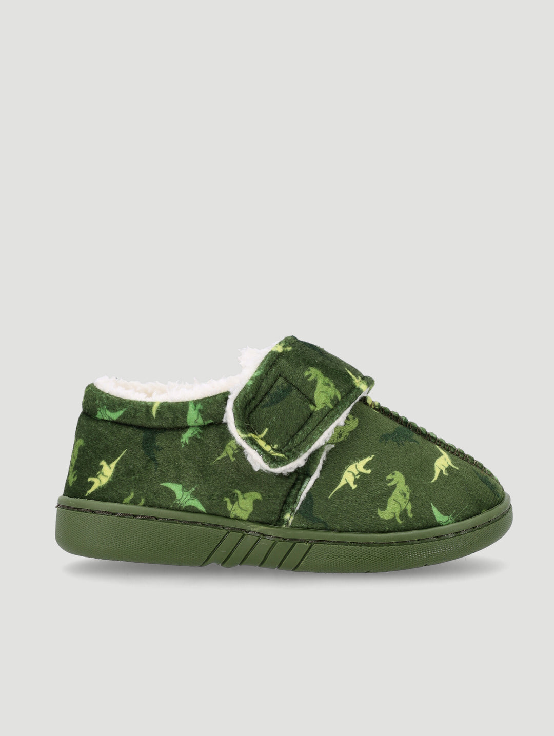 Pre-Boys Dino Print Slipper - Olive