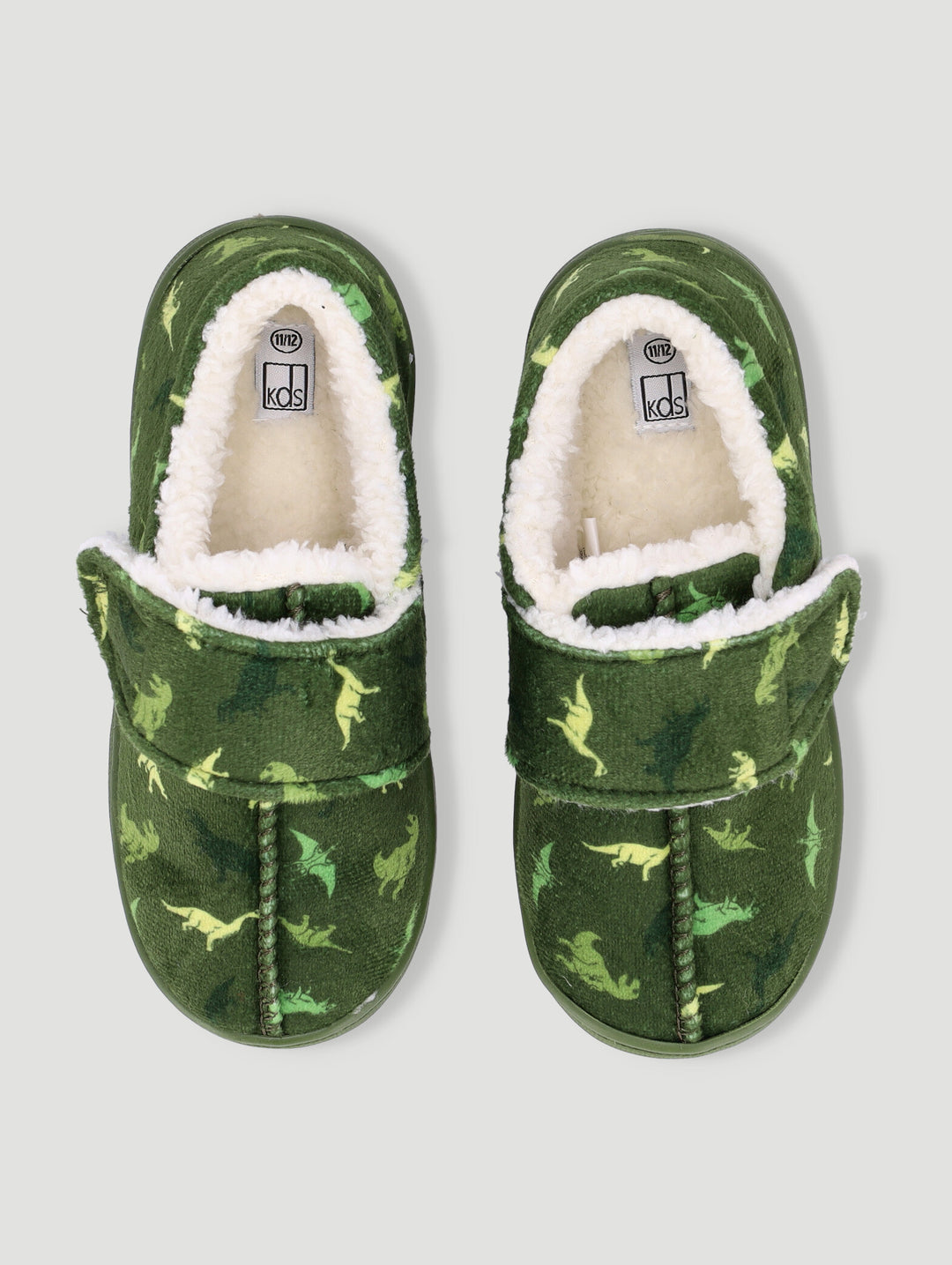 Pre-Boys Dino Print Slipper - Olive