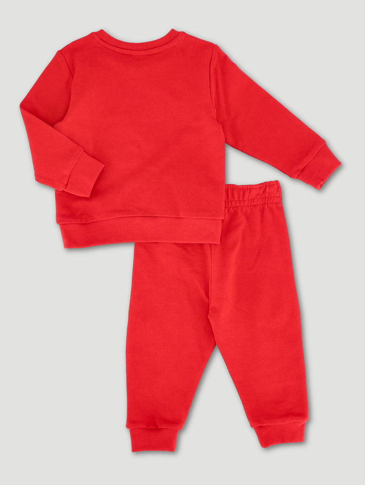 Baby Girls Heart Fleece Set - Dark Red