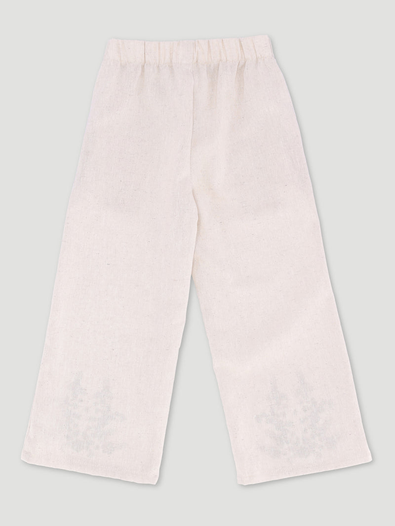 Pre-Girls Straight Leg Linen Pants - Stone