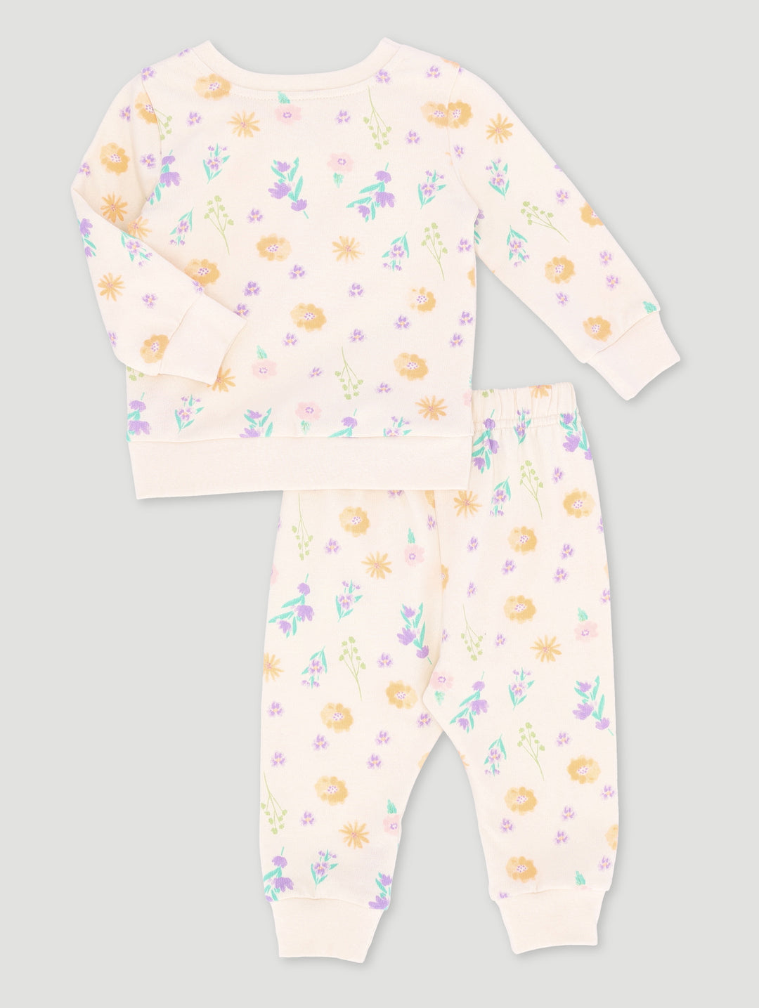 Baby Girls Dainty Flower Fleece Set - Cream