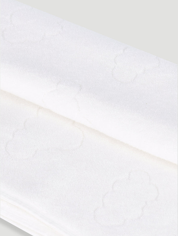 Keedo Zero Twist Luxury Embroidered Towel - White