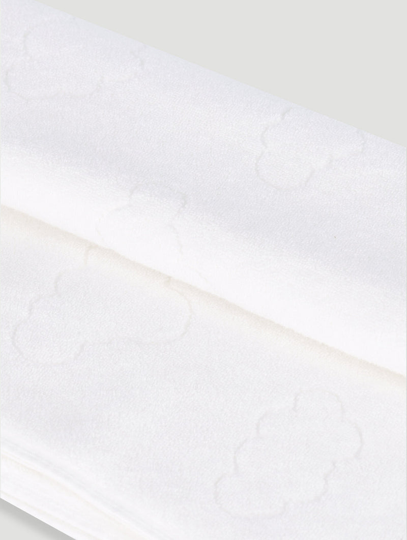 Keedo Zero Twist Luxury Embroidered Towel - White