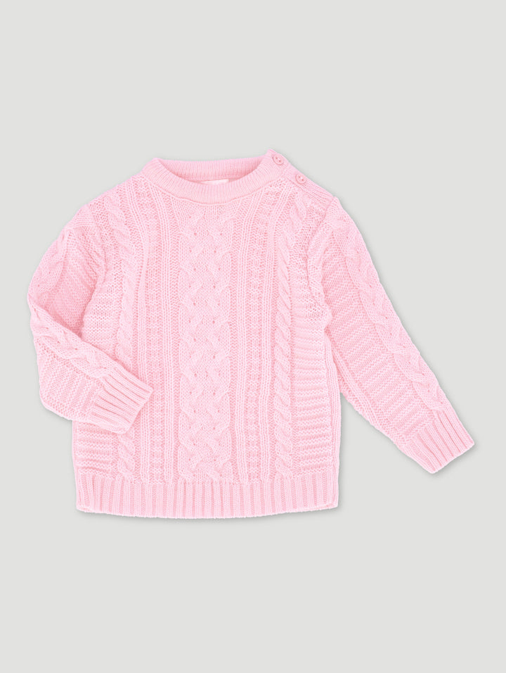 Baby Girls Knit Pullover - Light Pink
