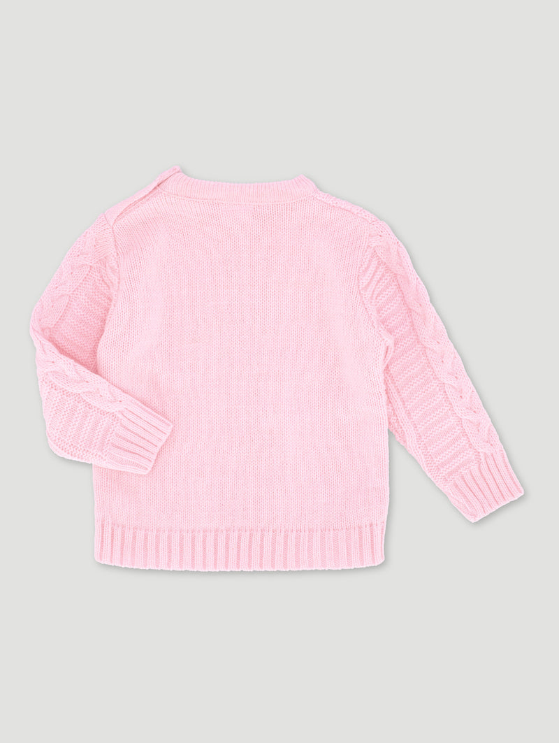 Baby Girls Knit Pullover - Light Pink