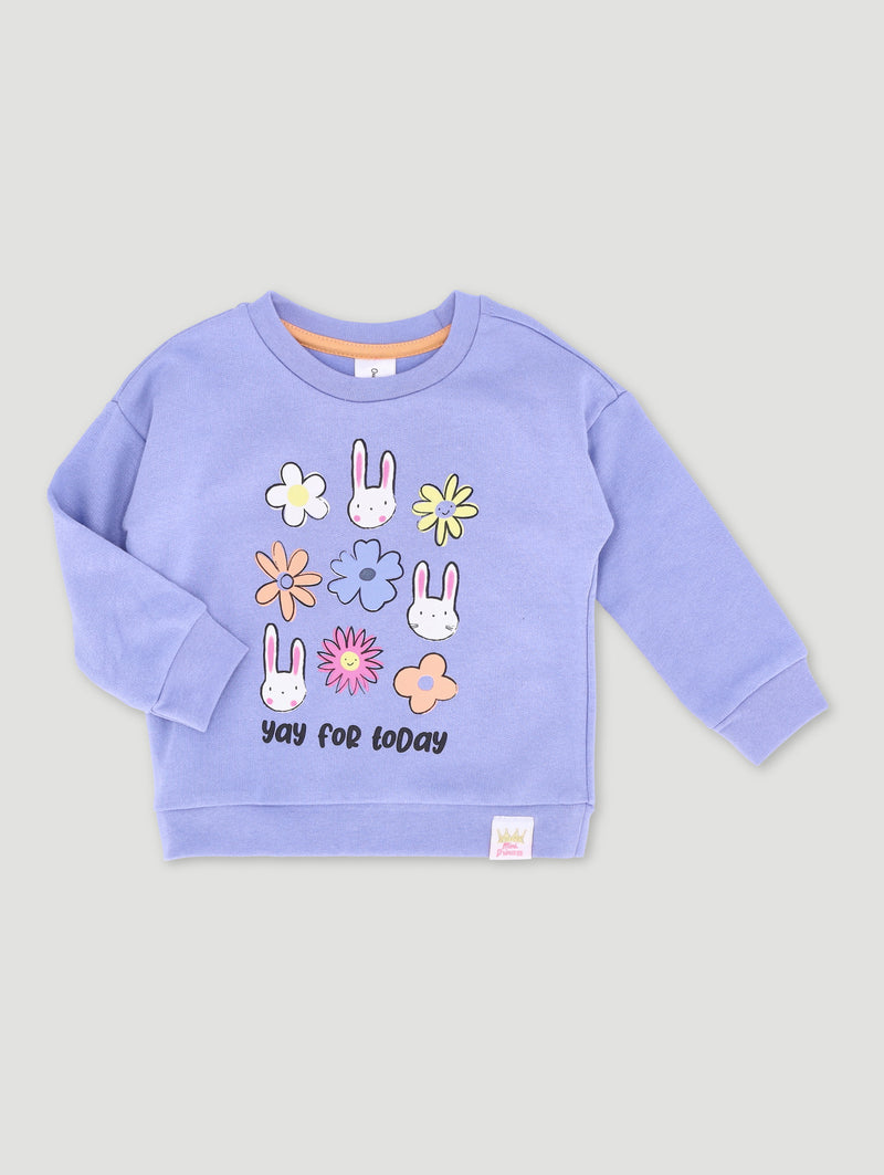 Baby Girls Bunny Fleece Top - Blue