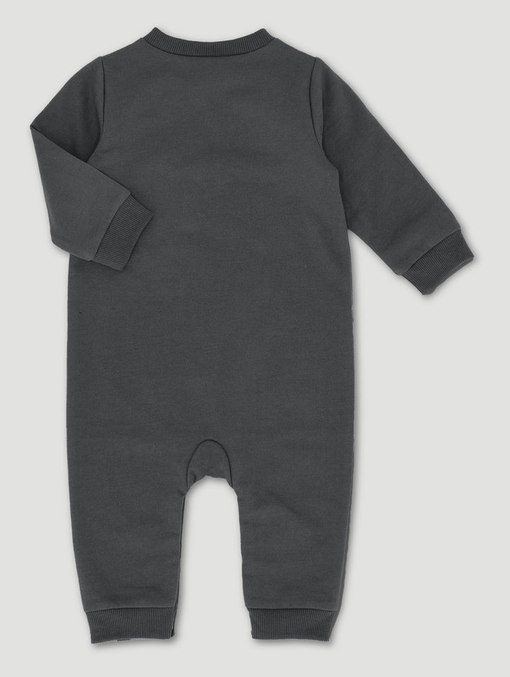 Baby Girls Bow Brushed Sleepsuit - Marble Charcoal