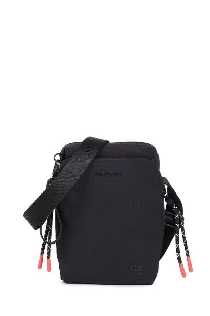 String Phone Bottle Shoulder Bag - Black