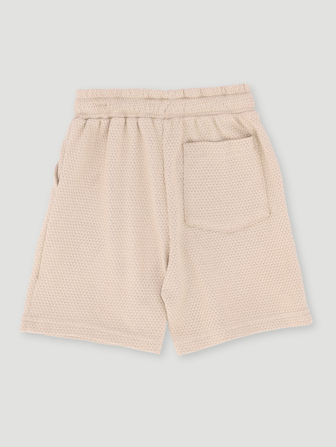 Baby Boys Textured Waffle Knit Short - Stone