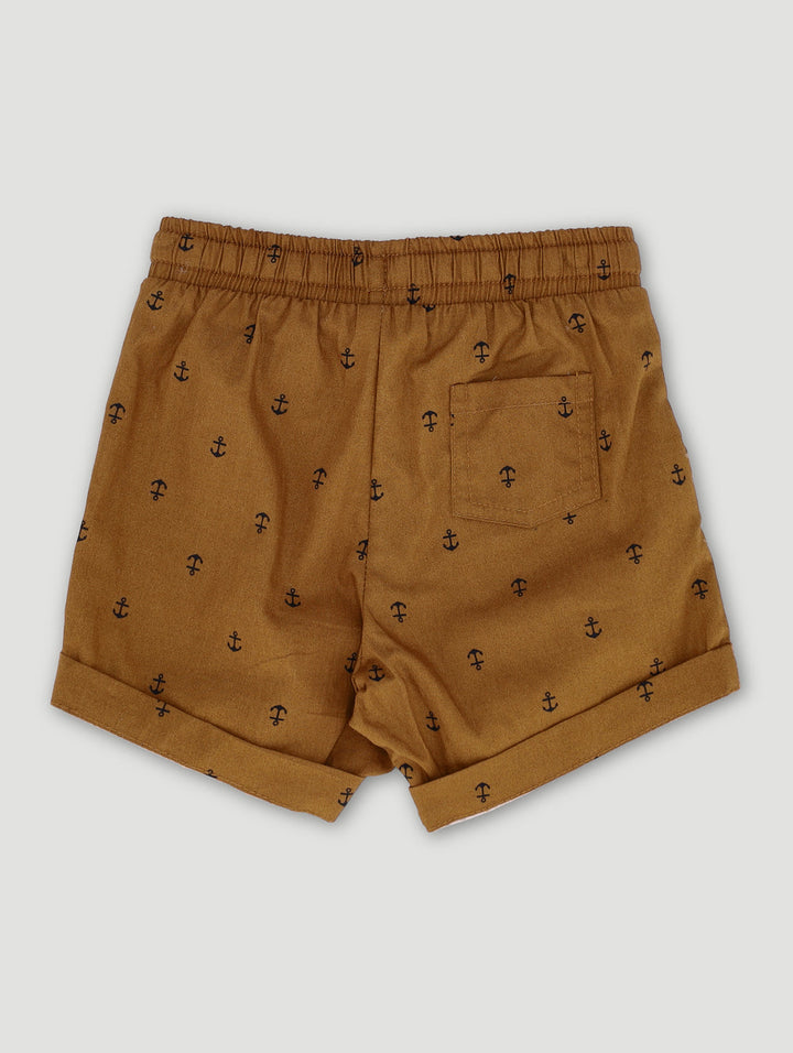 Keedo Baby Boys Yacht Print Short - Rust