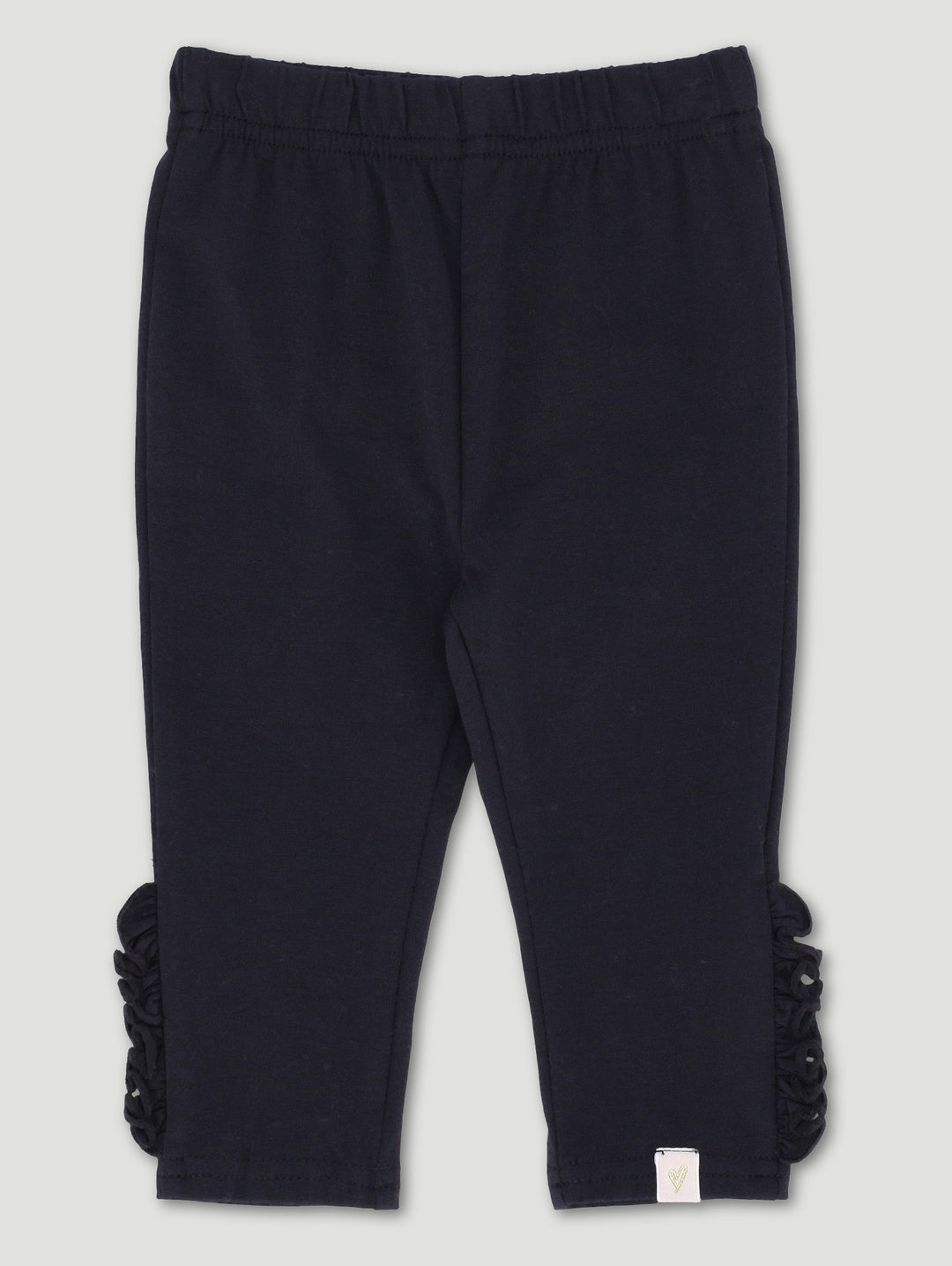 Baby Girls Single Frill Legging - Black