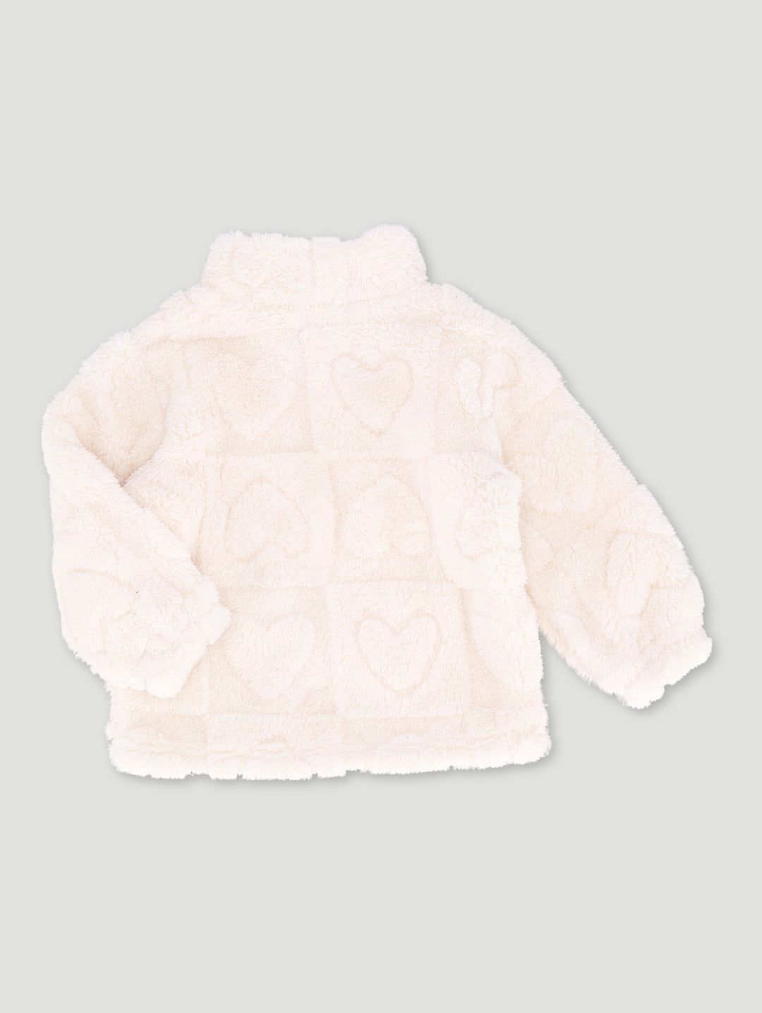 Baby Girls Embossed Hearts Jacket - Cream