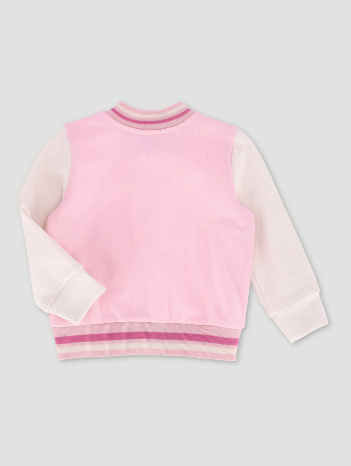 Baby Girls Minnie Mouse Baseball Jacket - Pink
