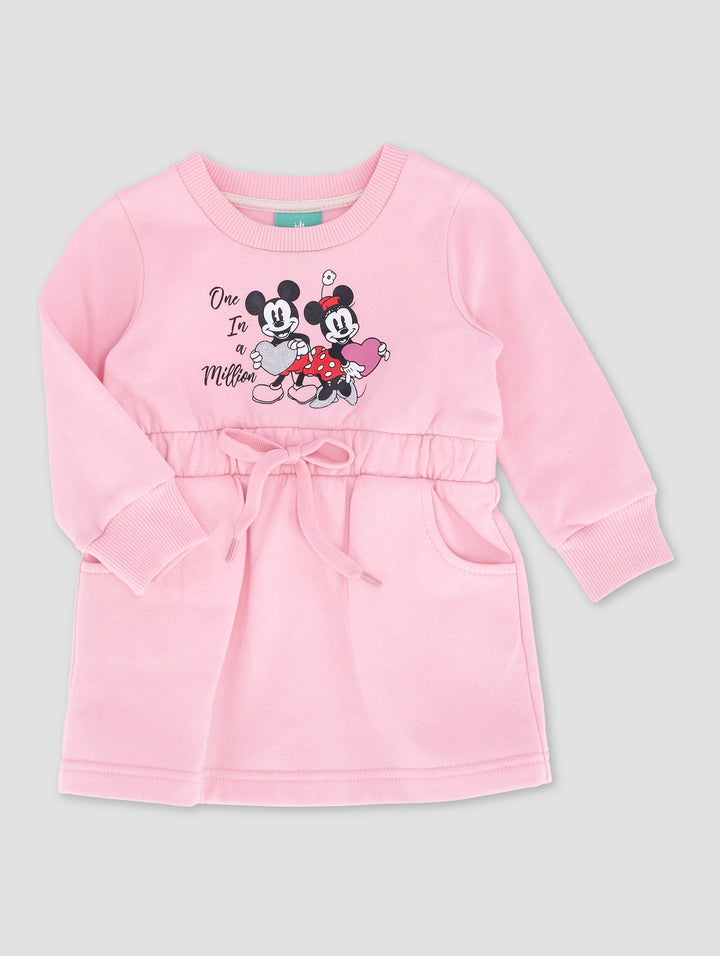 Baby Girls Minnie Mouse Fleece Dress - Pink