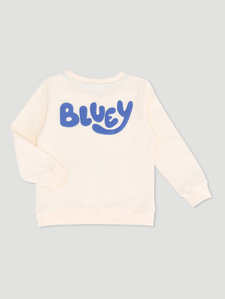 Pre-Boys Long Sleeve Bluey Crew Top - White