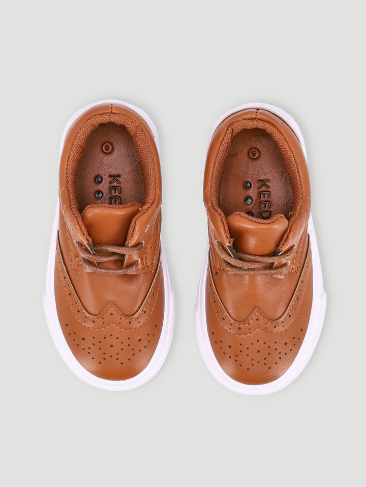 Keedo Boys Tan Brogue Smart Lace Up Occasion Shoe