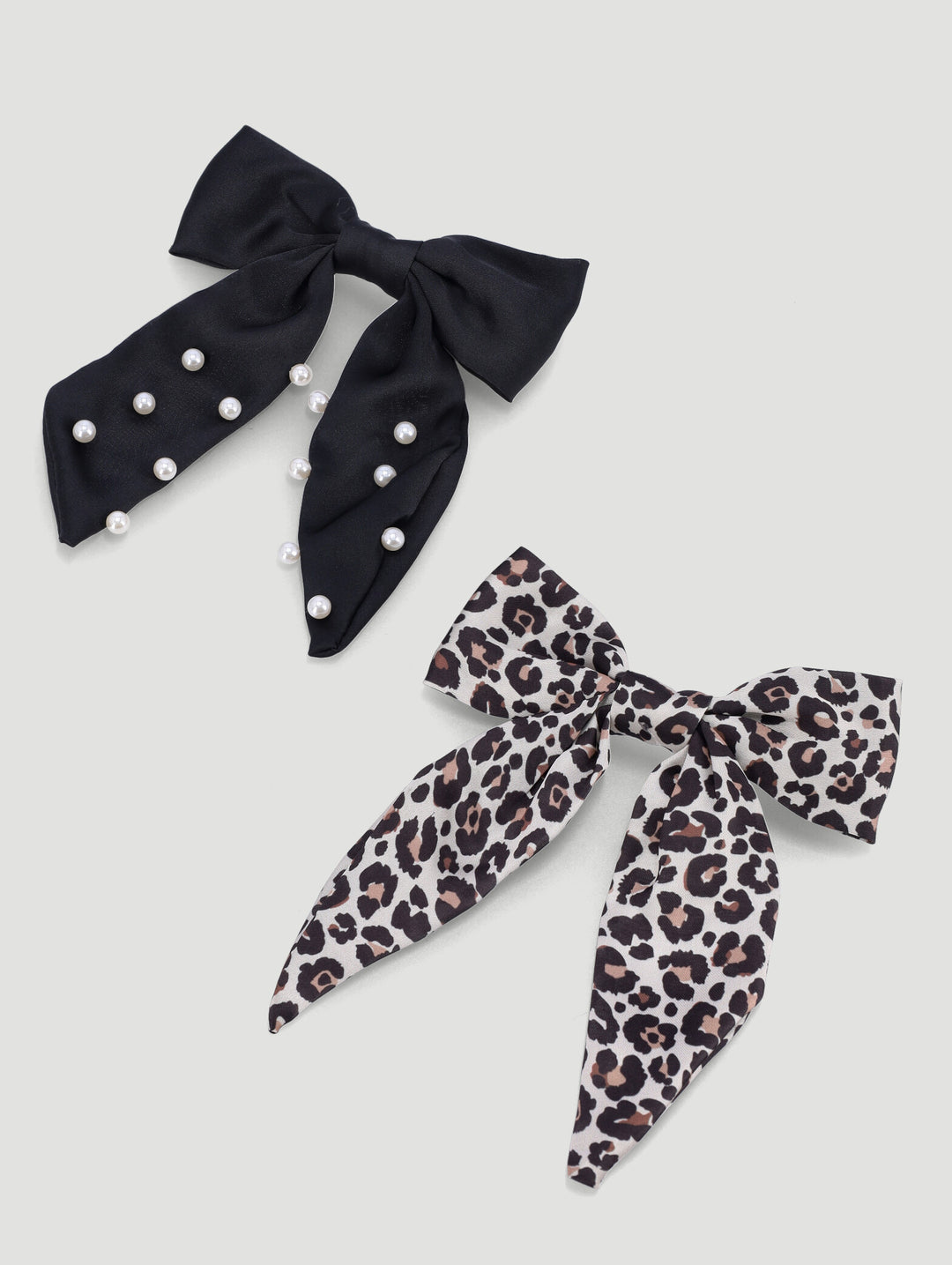 Pre-Girls 2 Pack Leopard Print & Black Bow Set - Multi