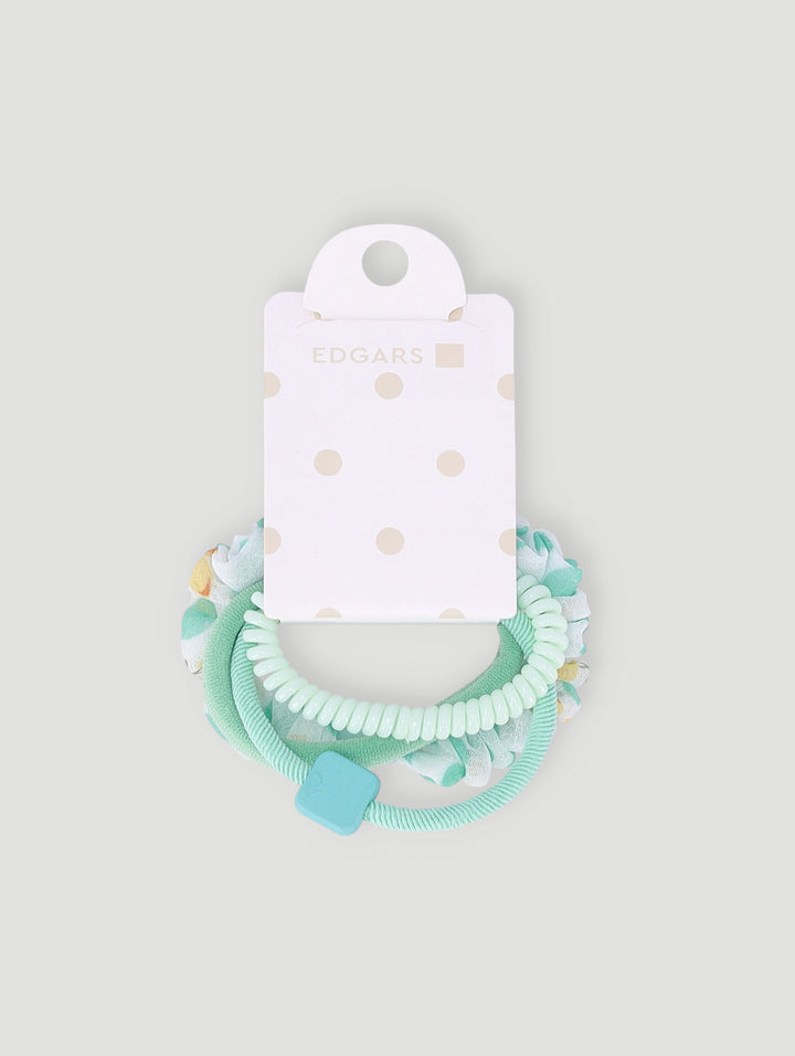 Pre-Girls Mixed Elastic And Scrunchie Pack - Green