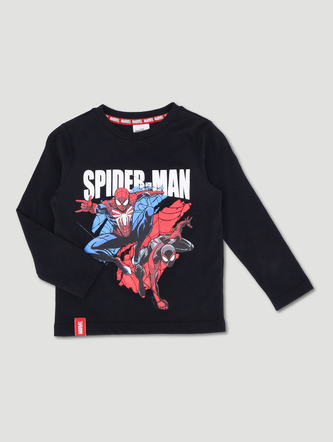 Pre-Boys Long Sleeve Spiderman Tee - Black