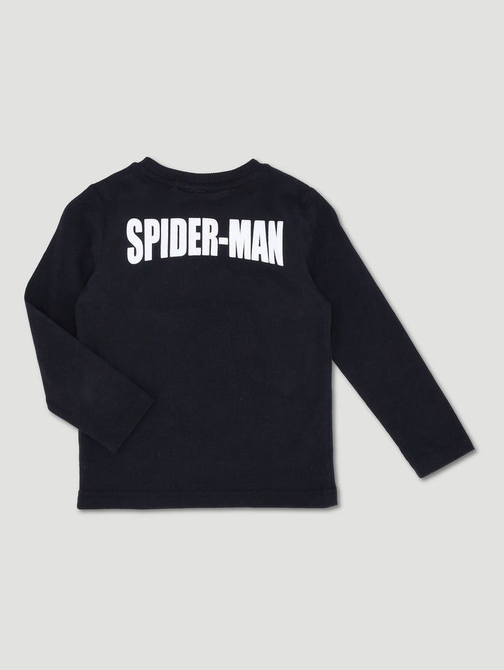 Pre-Boys Long Sleeve Spiderman Tee - Black