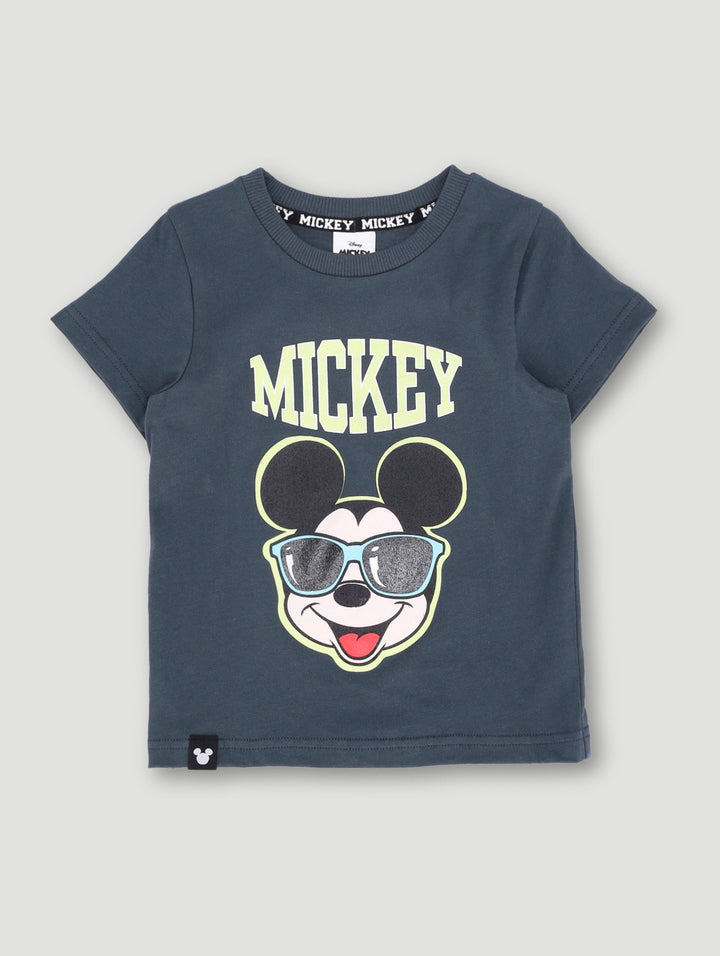 Pre-Boys Mickey Graffiti Tee - Charcoal
