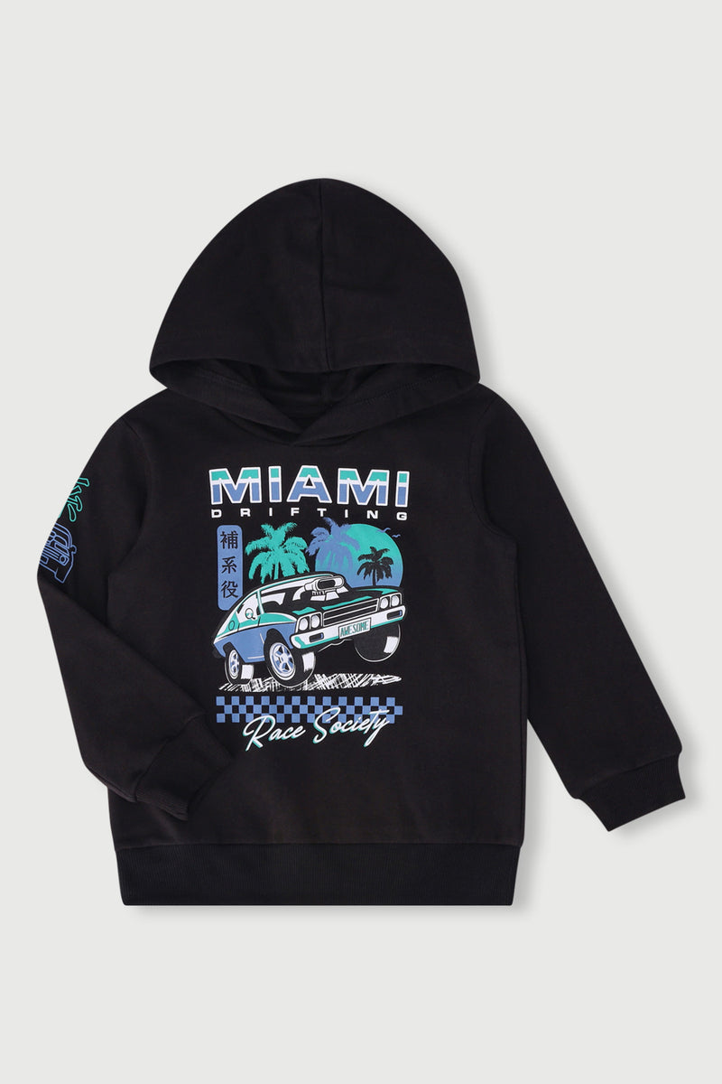 Pre-Boys Muscle Car Miami Hoody - Black
