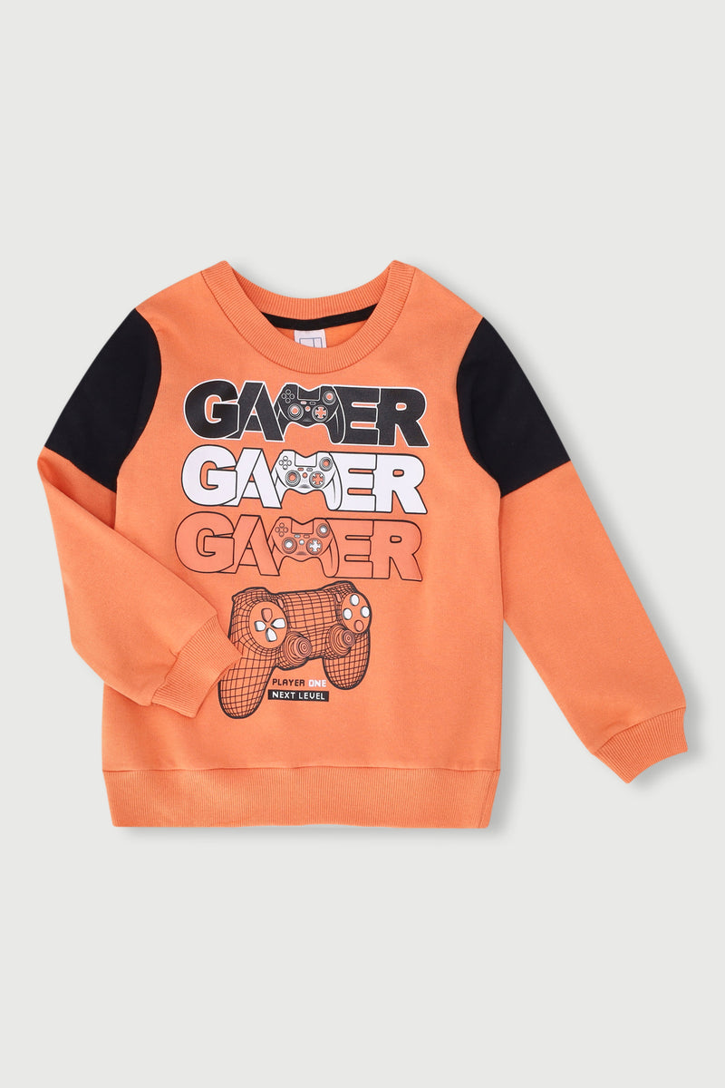 Pre-Boys Gaming Colourblock Hoody - Rust