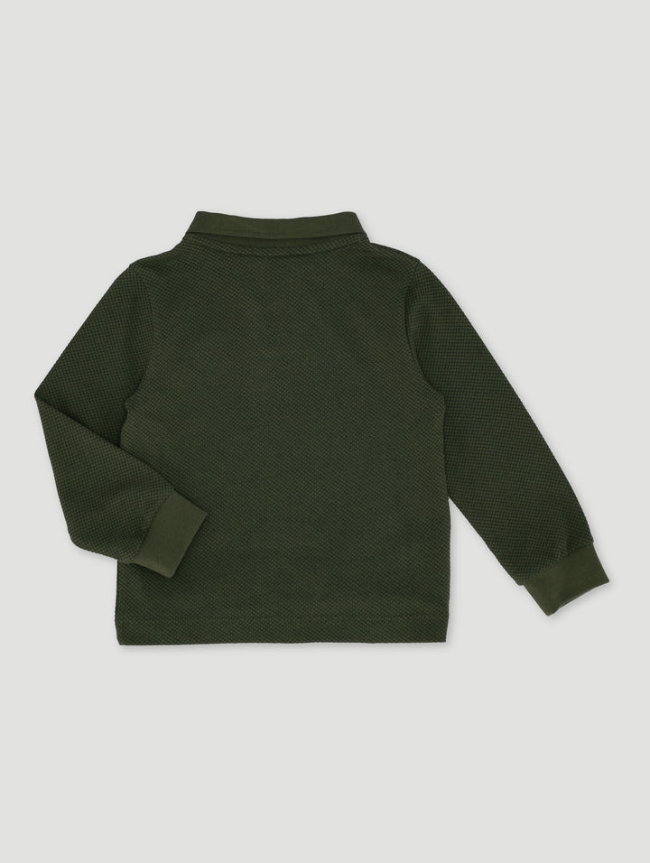 Pre-Boys Long Sleeve Notch Golfer - Olive