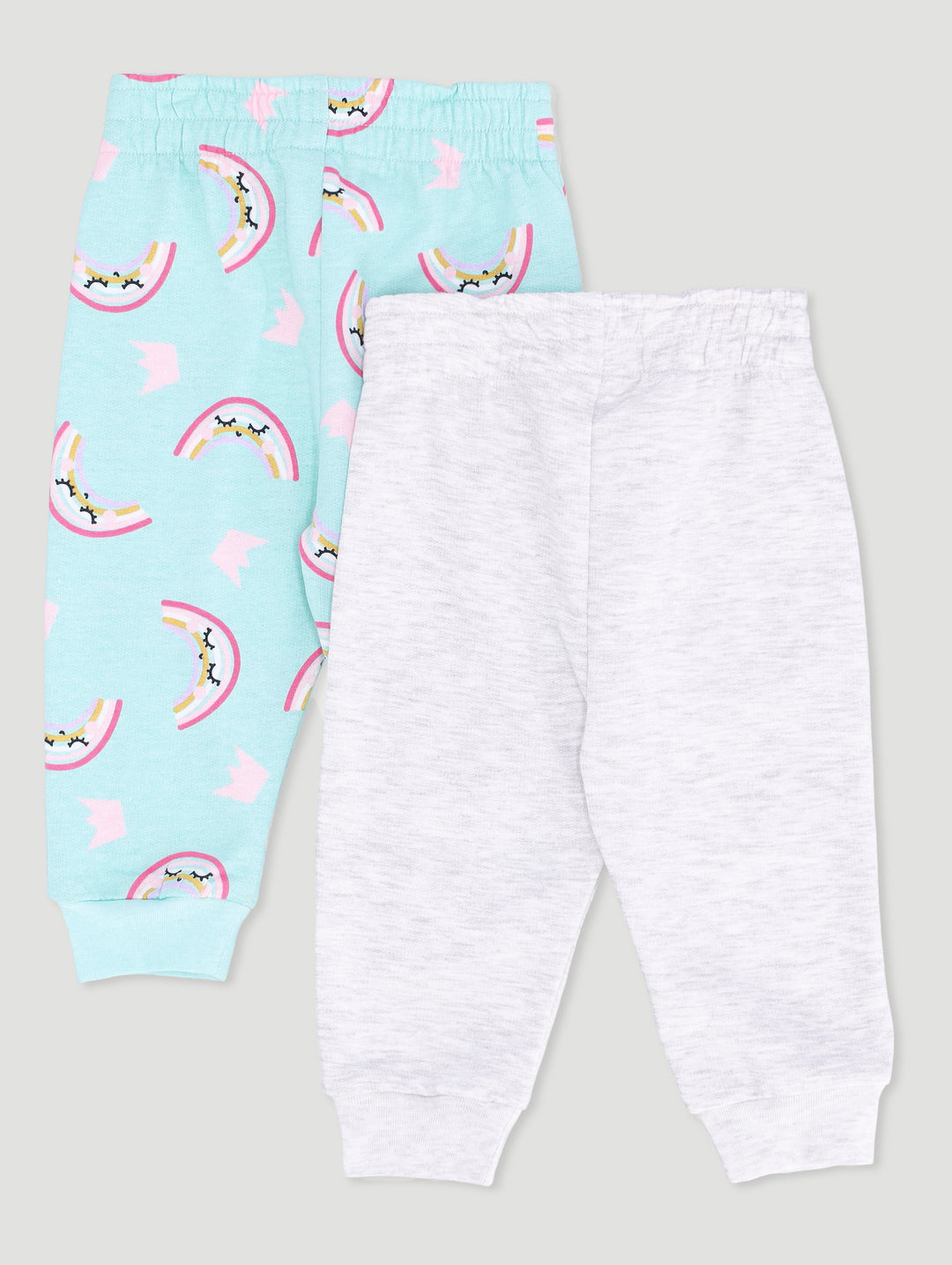 Baby Girls 2 Pack Girls Have Super Powers Jogger - Light Grey