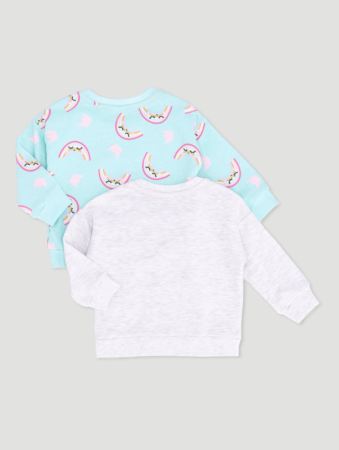 Baby Girls 2 Pack Girls Have Super Powers Tops - Light Grey