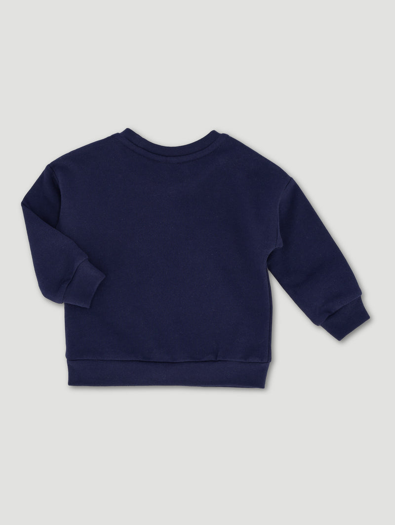 Baby Girls Unicorn Fleece Top - Dark Navy
